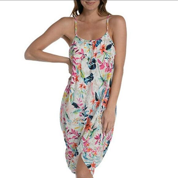 New NWT Mynah Exotic‎ Floral Racerback Swimsuit Cover-up Dress X-Small - Picture 1 of 11